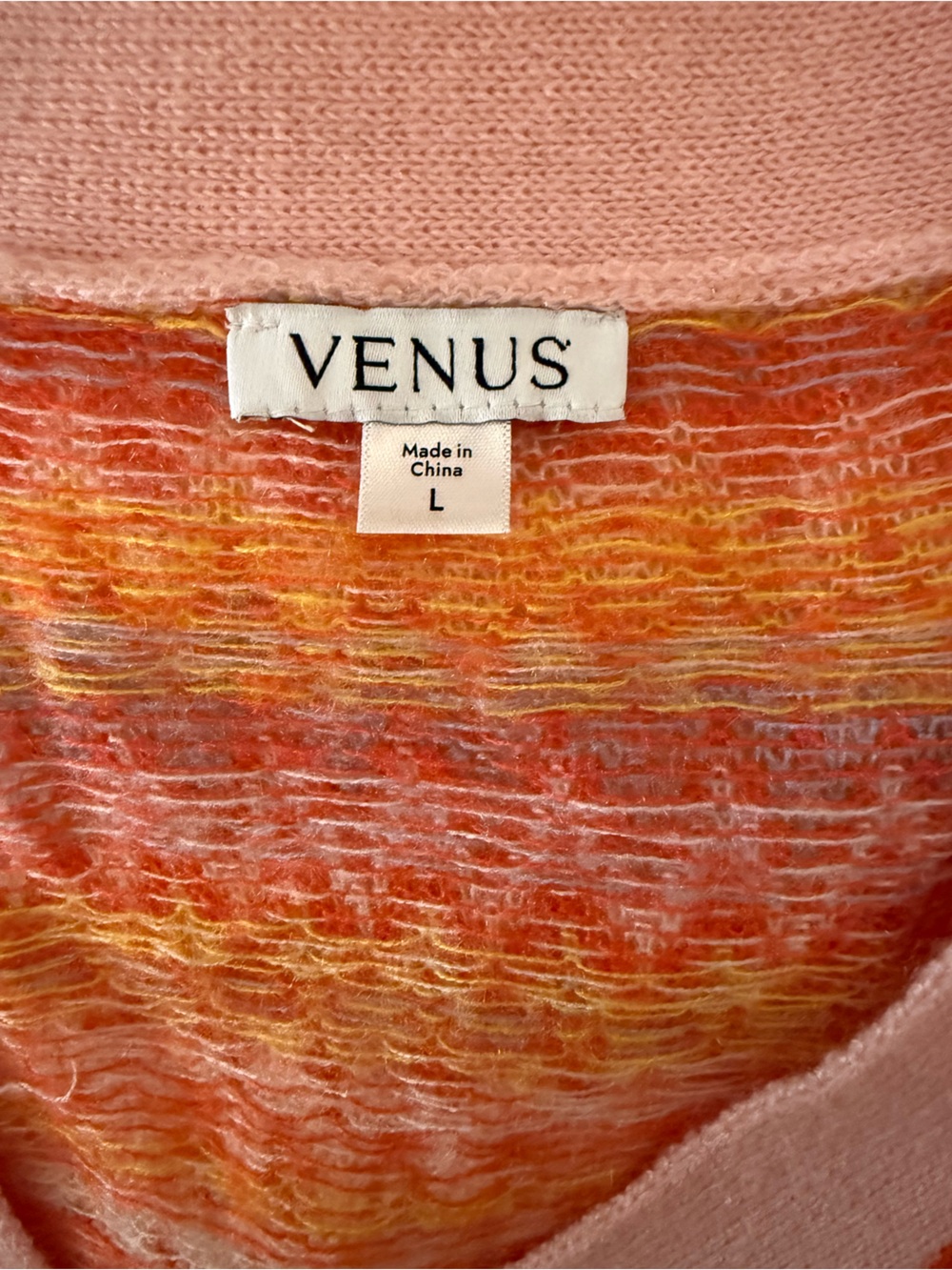 Venus Fair Isle Cardigan - Peach Dust size Large - Picture 3 of 7